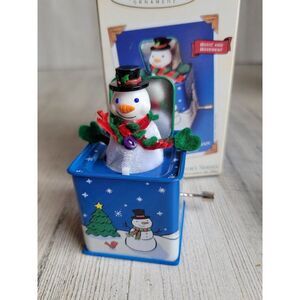 Hallmark 2003 pop goes the Snowman ornament Xmas